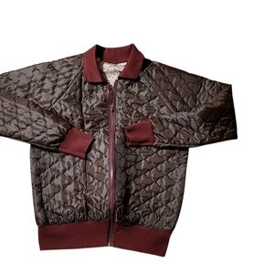 Men's Quilted Bomber Jacket in Rich Brown